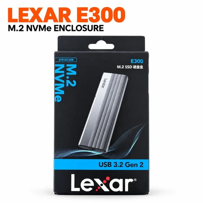 Boîtier SSD Lexar E300 M.2 NVMe — USB-C 10Gbps